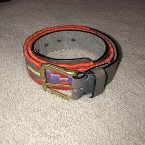 ARANDU Argentina Gray Leather Pillar Polo Belt 95